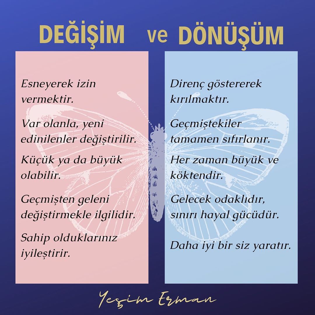 değişim ve dönüşümün farkı.